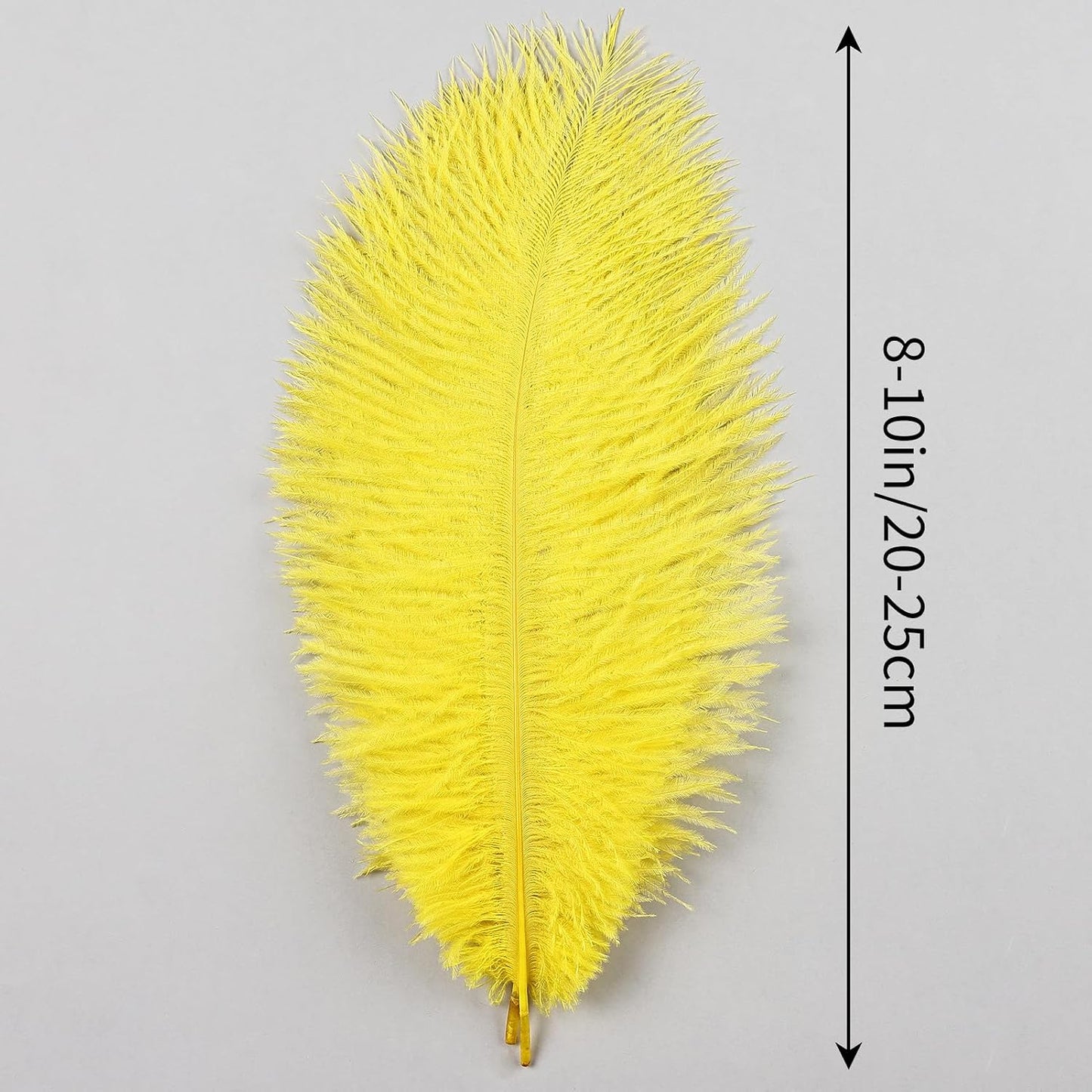 Yellow Ostrich Feathers 24pcs Natural Bulk 8-10Inch 20cm-25cm for Crafts Wedding Party Centerpieces Halloween and Home Decoration Feathers