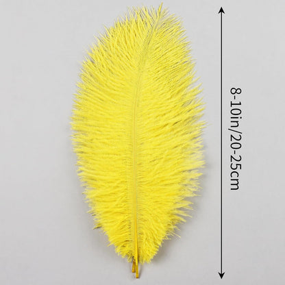 Yellow Ostrich Feathers 24pcs Natural Bulk 8-10Inch 20cm-25cm for Crafts Wedding Party Centerpieces Halloween and Home Decoration Feathers