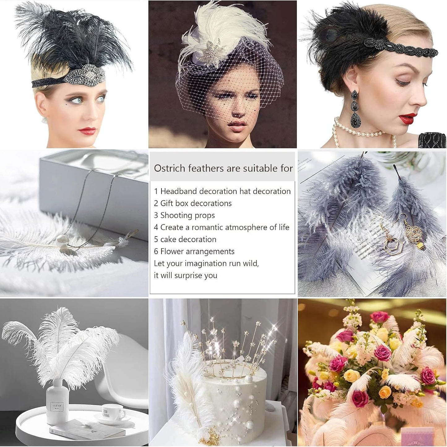 Yellow Ostrich Feathers 24pcs Natural Bulk 8-10Inch 20cm-25cm for Crafts Wedding Party Centerpieces Halloween and Home Decoration Feathers