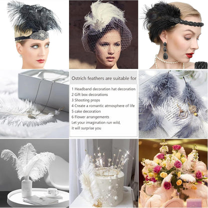 Yellow Ostrich Feathers 24pcs Natural Bulk 8-10Inch 20cm-25cm for Crafts Wedding Party Centerpieces Halloween and Home Decoration Feathers