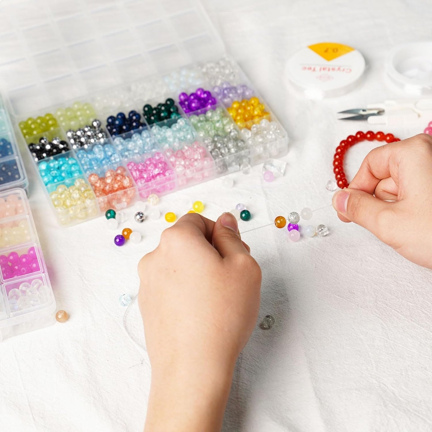 145pcs Glass Beads, 8mm Glass Beads for Barcelet and Jewelry Making DIY Crafts (Yellow)