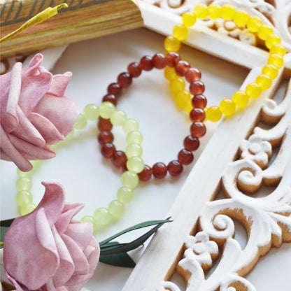 145pcs Glass Beads, 8mm Glass Beads for Barcelet and Jewelry Making DIY Crafts (Yellow)