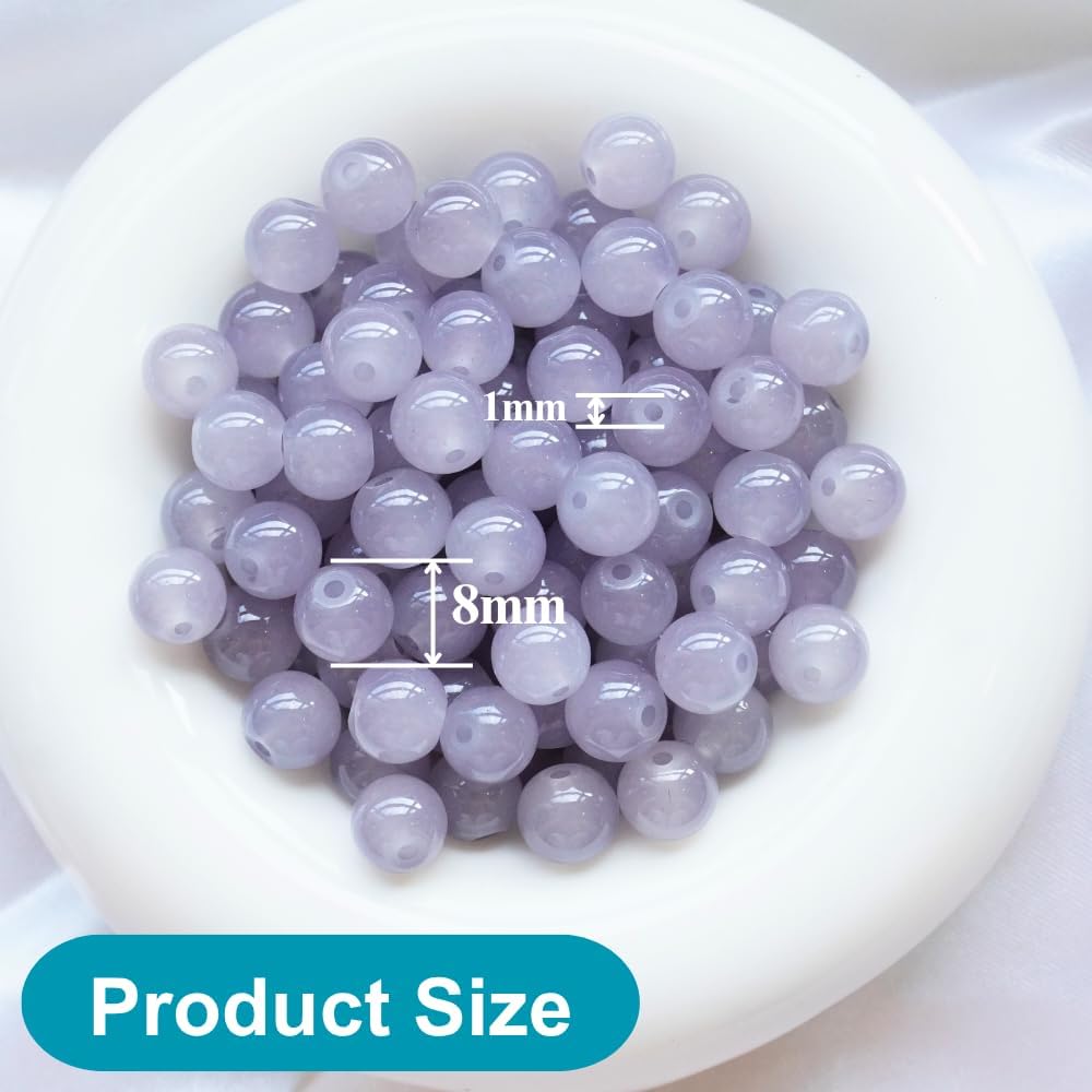 145pcs Glass Beads, 8mm Glass Beads for Barcelet and Jewelry Making DIY Crafts (Yellow)