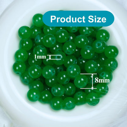 145pcs Glass Beads, 8mm Glass Beads for Barcelet and Jewelry Making DIY Crafts (Yellow)