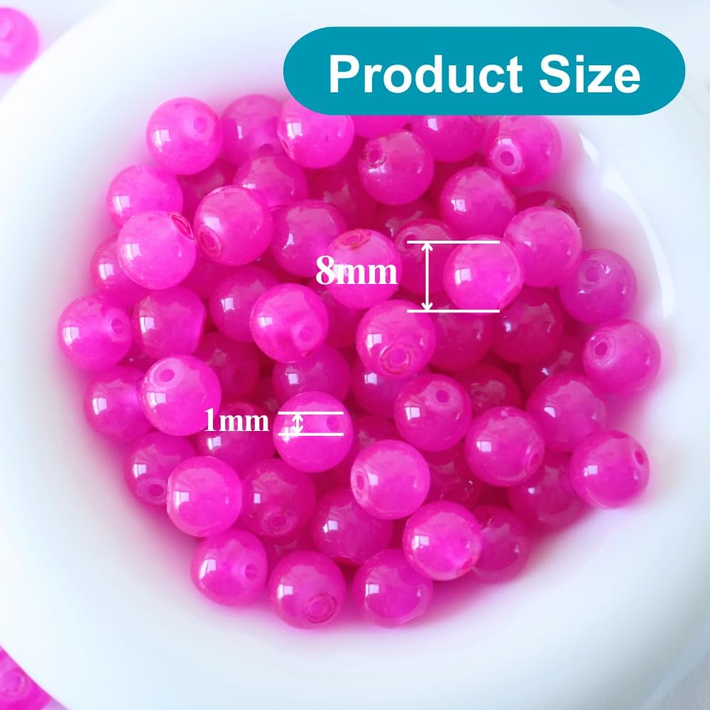 145pcs Glass Beads, 8mm Glass Beads for Barcelet and Jewelry Making DIY Crafts (Yellow)