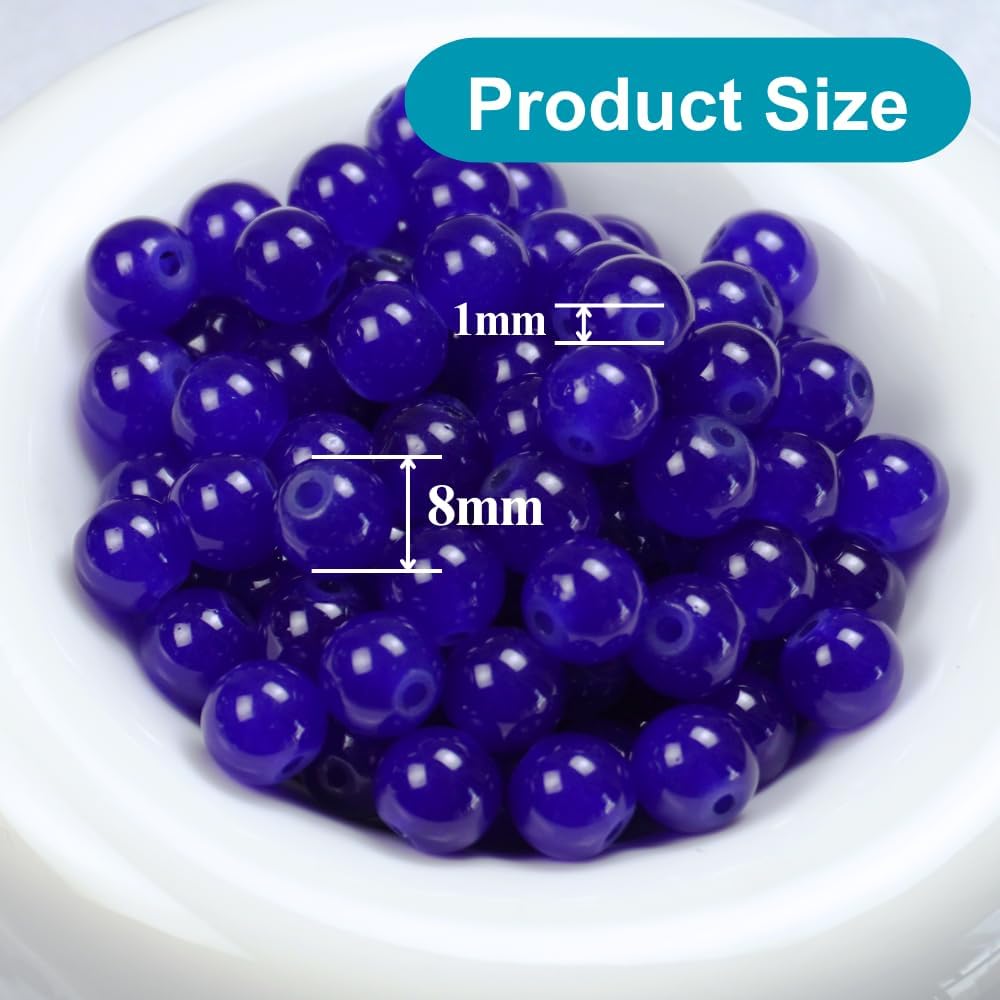 145pcs Glass Beads, 8mm Glass Beads for Barcelet and Jewelry Making DIY Crafts (Yellow)