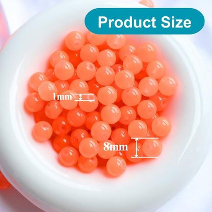 145pcs Glass Beads, 8mm Glass Beads for Barcelet and Jewelry Making DIY Crafts (Yellow)