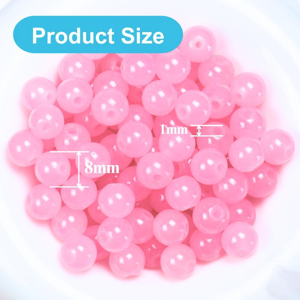 145pcs Glass Beads, 8mm Glass Beads for Barcelet and Jewelry Making DIY Crafts (Yellow)