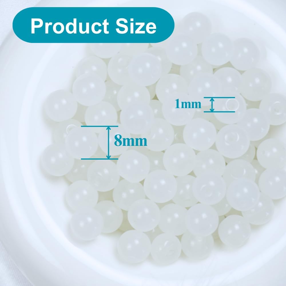 145pcs Glass Beads, 8mm Glass Beads for Barcelet and Jewelry Making DIY Crafts (Yellow)