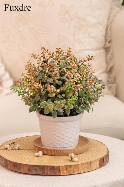 2pcs Small Artificial Plants with Flower Fake Potted Plants for Shelf Decor and Bathroom Plants Decor Livingroom Table and Office Desk(Autumn Yellow)