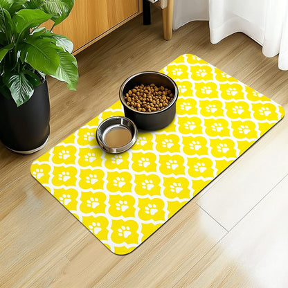 Dog Food Mat 12X20 Inch | Absorbent Pet Feeding Mats for Floor, Cat Water Bowl Placemats, Non-Slip Washable Dog Mat for Food and Water
