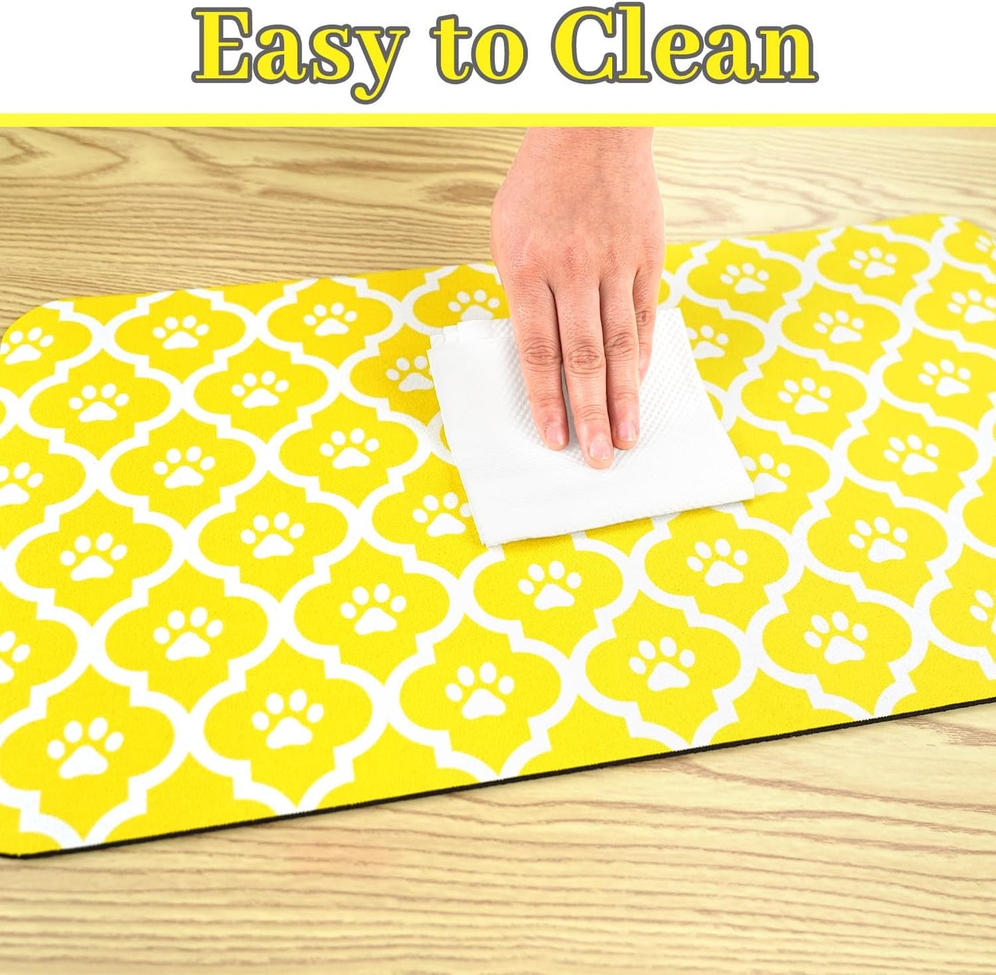 Dog Food Mat 12X20 Inch | Absorbent Pet Feeding Mats for Floor, Cat Water Bowl Placemats, Non-Slip Washable Dog Mat for Food and Water