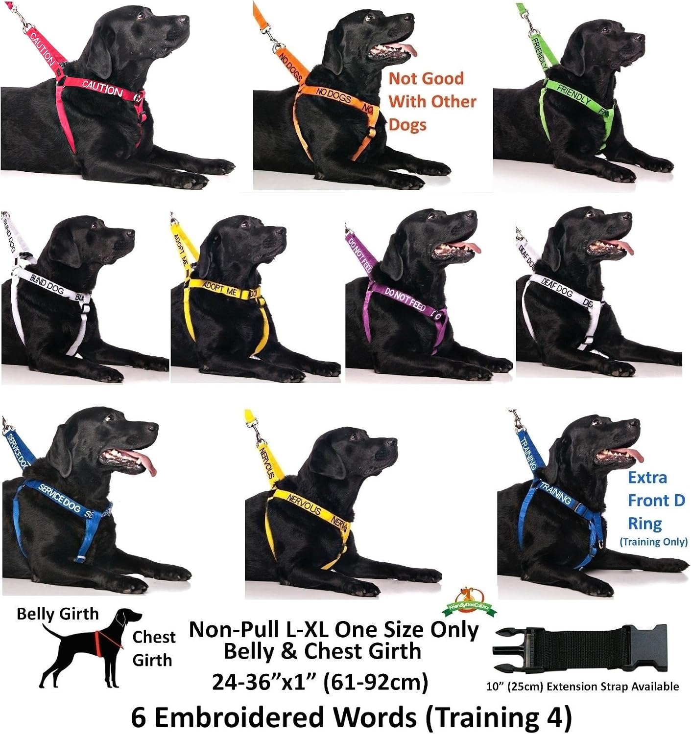 Nervous (Give Me Space) Yellow Colour Coded Non-Pull Front and Back D Ring Padded and Waterproof Vest Dog Harness Prevents Accidents By Warning Others of Your Dog in Advance (S)