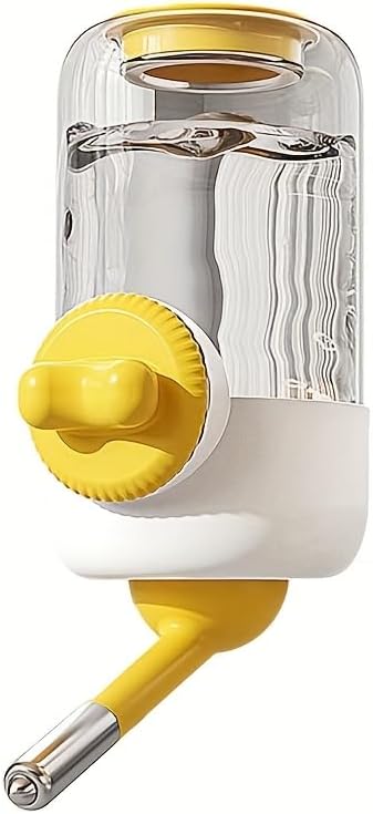 Pet Water Dispenser, 30oz/900ml Large Capacity Guinea Pig Water Bottle | Automatic Hanging Rabbit Bunny Water Dispenser for Cage Small Animal Water Bottle（Water Dispenser only, Yellow)