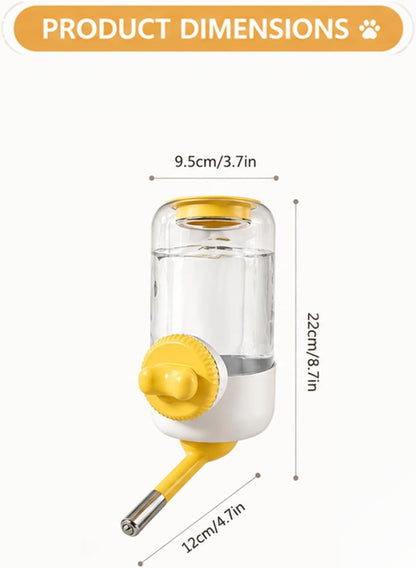 Pet Water Dispenser, 30oz/900ml Large Capacity Guinea Pig Water Bottle | Automatic Hanging Rabbit Bunny Water Dispenser for Cage Small Animal Water Bottle（Water Dispenser only, Yellow)