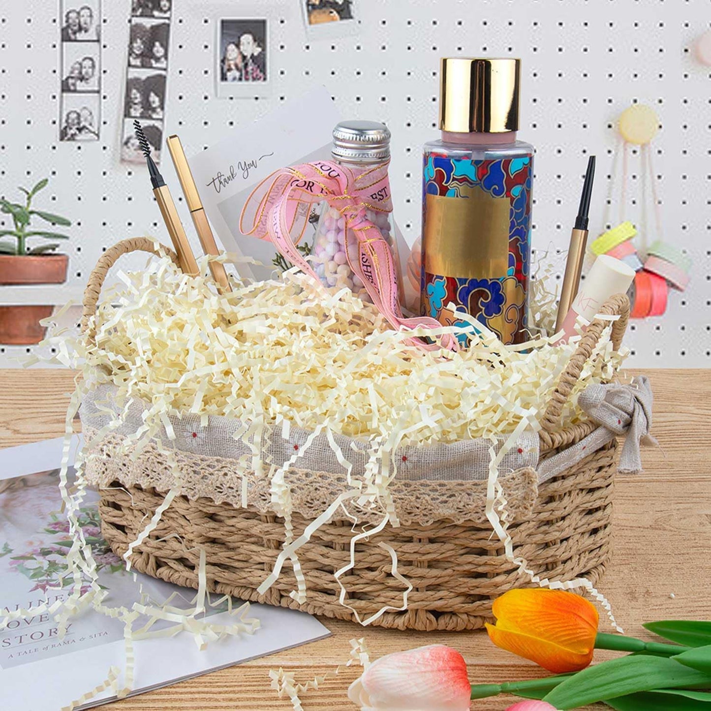 Crinkle Cut Paper Grass Cushion Paper Streamer for Christmas Wedding Birthday Bridesmaid Engagement Craft Gift Boxes Bags Filler Decoration 4.5oz Yellow