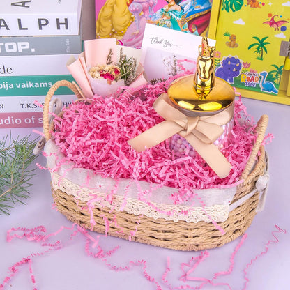 Crinkle Cut Paper Grass Cushion Paper Streamer for Christmas Wedding Birthday Bridesmaid Engagement Craft Gift Boxes Bags Filler Decoration 4.5oz Yellow