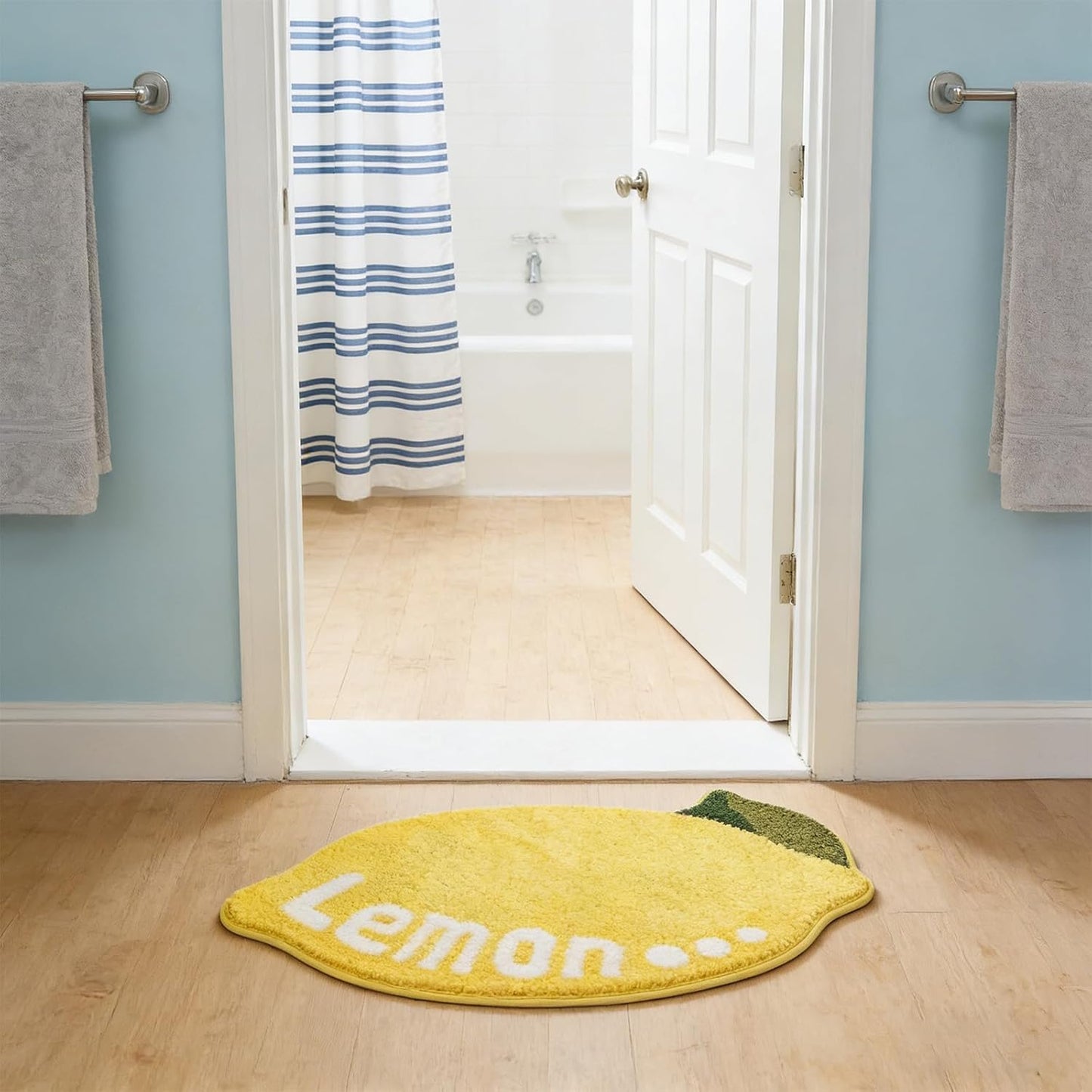 Yellow Lemon Rug - 31.5"x19.7" Sour Lemon Rug, Non-Slip Absorbent Lemons Bath Mat, Soft Washable Lemons Bathroom Decor Mat, Cute Rugs for Kitchen & Bathroom Floor