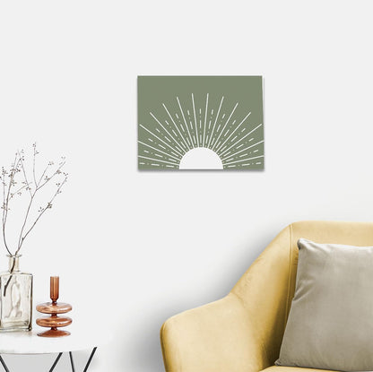 Boho Framed Wall Art, Sun Yellow Framed Canvas Wall Art Decor 11x14, Sun Sunset Yellow Dorm Bathroom Office Home Painting Artwork Wall Decor
