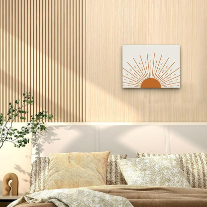 Boho Framed Wall Art, Sun Yellow Framed Canvas Wall Art Decor 11x14, Sun Sunset Yellow Dorm Bathroom Office Home Painting Artwork Wall Decor