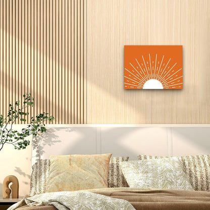 Boho Framed Wall Art, Sun Yellow Framed Canvas Wall Art Decor 11x14, Sun Sunset Yellow Dorm Bathroom Office Home Painting Artwork Wall Decor