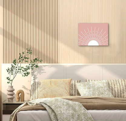 Boho Framed Wall Art, Sun Yellow Framed Canvas Wall Art Decor 11x14, Sun Sunset Yellow Dorm Bathroom Office Home Painting Artwork Wall Decor