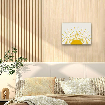 Boho Framed Wall Art, Sun Yellow Framed Canvas Wall Art Decor 11x14, Sun Sunset Yellow Dorm Bathroom Office Home Painting Artwork Wall Decor