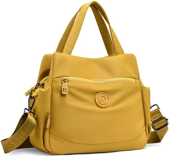 Women's Nylon Crossbody Bag Waterproof Multi-Pocket Shoulder Handbag Lightweight Tote Purse with Adjustable Strap Travel Work