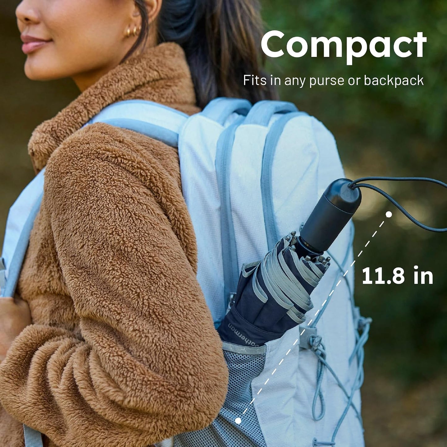 Umbrella - Premium Small Compact Mini Umbrellas for Traveling - Windproof Umbrellaas Resists Up to 45 MPH Winds - Traveling Umbrellasa for Rain, Wind, Purse, Pocket, Backpack, Car - Portable Travel Umbrellas Easy Auto Open Close w/ Strong Fiberglass Frame