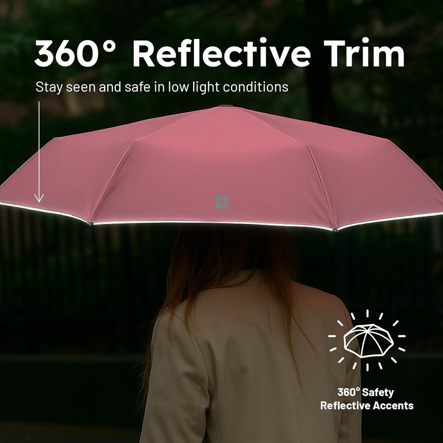 Umbrella - Premium Small Compact Mini Umbrellas for Traveling - Windproof Umbrellaas Resists Up to 45 MPH Winds - Traveling Umbrellasa for Rain, Wind, Purse, Pocket, Backpack, Car - Portable Travel Umbrellas Easy Auto Open Close w/ Strong Fiberglass Frame