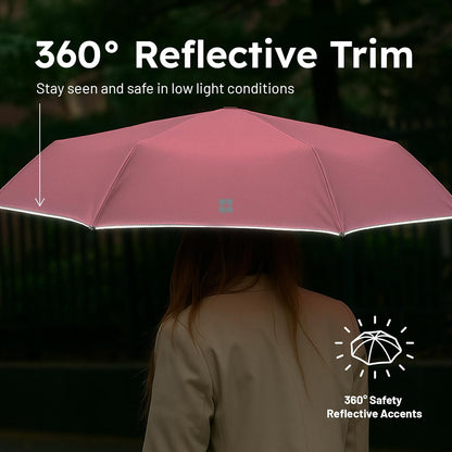 Umbrella - Premium Small Compact Mini Umbrellas for Traveling - Windproof Umbrellaas Resists Up to 45 MPH Winds - Traveling Umbrellasa for Rain, Wind, Purse, Pocket, Backpack, Car - Portable Travel Umbrellas Easy Auto Open Close w/ Strong Fiberglass Frame