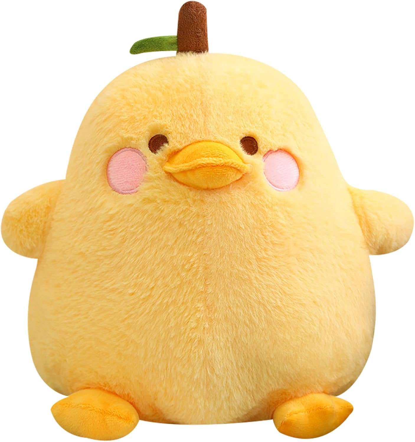 Cute Yellow Duck Pear Plush Pillow 16 Inch Kawaii Stuffed Animal Plush Soft Plushies Gifts (Yellow, Large)