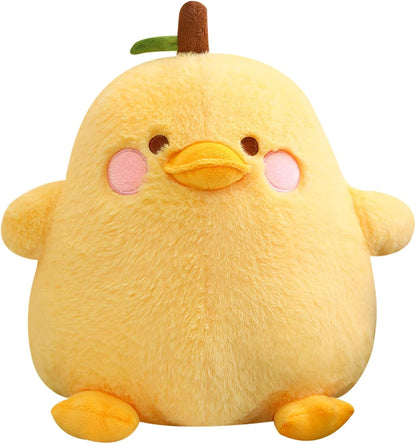 Cute Yellow Duck Pear Plush Pillow 16 Inch Kawaii Stuffed Animal Plush Soft Plushies Gifts (Yellow, Large)