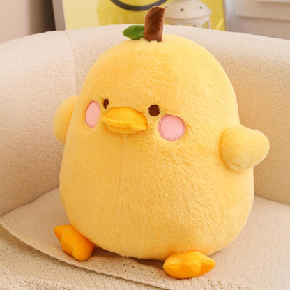 Cute Yellow Duck Pear Plush Pillow 16 Inch Kawaii Stuffed Animal Plush Soft Plushies Gifts (Yellow, Large)