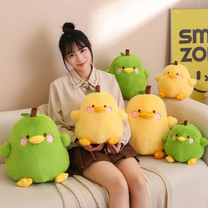Cute Yellow Duck Pear Plush Pillow 16 Inch Kawaii Stuffed Animal Plush Soft Plushies Gifts (Yellow, Large)