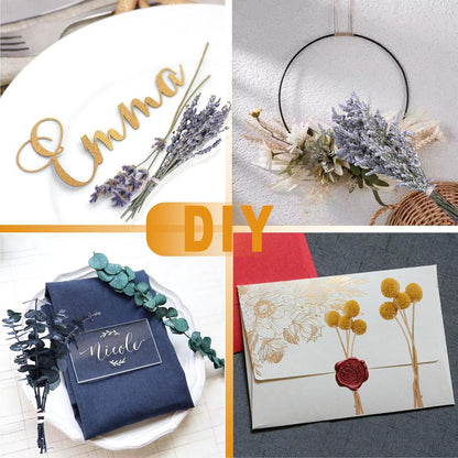 130Pcs DIY Mixed Natural Dried Flower Set, Preserved Flowers Bulk with Baby's Breath, Dried Roses, Eucalyptus Stems, Mini Handmade Flower Arrangement, Dried Flower for Home Decor