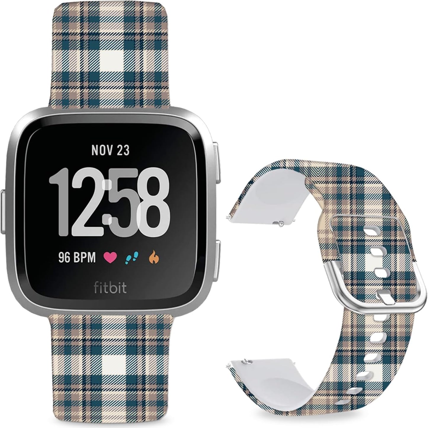 Soft Silicone Watch Bands Compatible with Fitbit Versa 2/Versa/Fitbit Versa Lite/SE Cartoon Band，23mm Cute Floral Pattern Printed Strap Replacement Wristband for Men Women Teens.