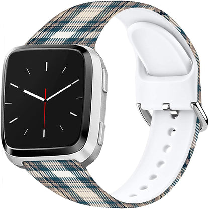 Soft Silicone Watch Bands Compatible with Fitbit Versa 2/Versa/Fitbit Versa Lite/SE Cartoon Band，23mm Cute Floral Pattern Printed Strap Replacement Wristband for Men Women Teens.