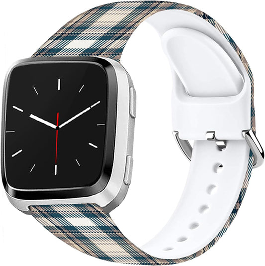 Soft Silicone Watch Bands Compatible with Fitbit Versa 2/Versa/Fitbit Versa Lite/SE Cartoon Band，23mm Cute Floral Pattern Printed Strap Replacement Wristband for Men Women Teens.