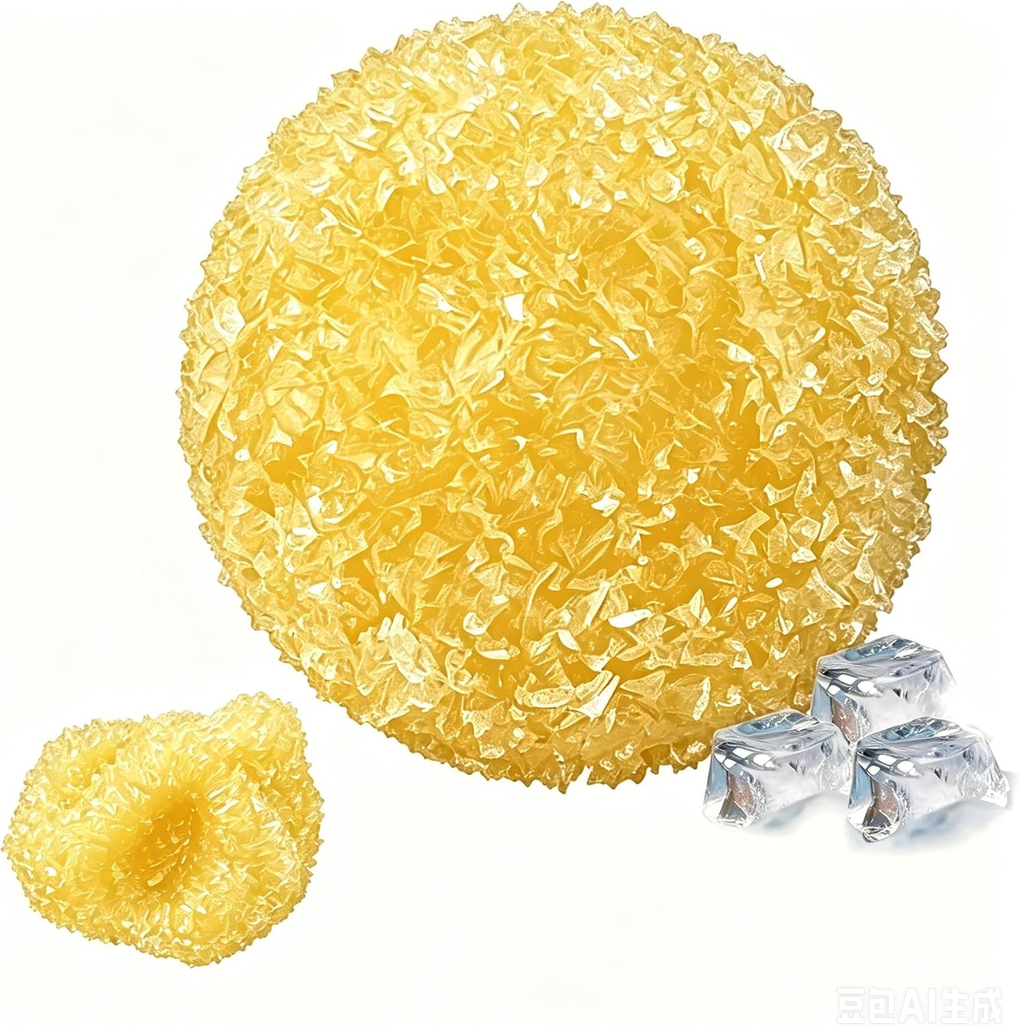 2026 New Ice Squishies Stress Ball, Crunchy Squishy Stress Ball Squeeze Stress Slushie Squishy,Non-Sticky Slow Rising Squeeze Ball, Ice Skin Fidget Sensory Toys for Relaxing (Yellow)