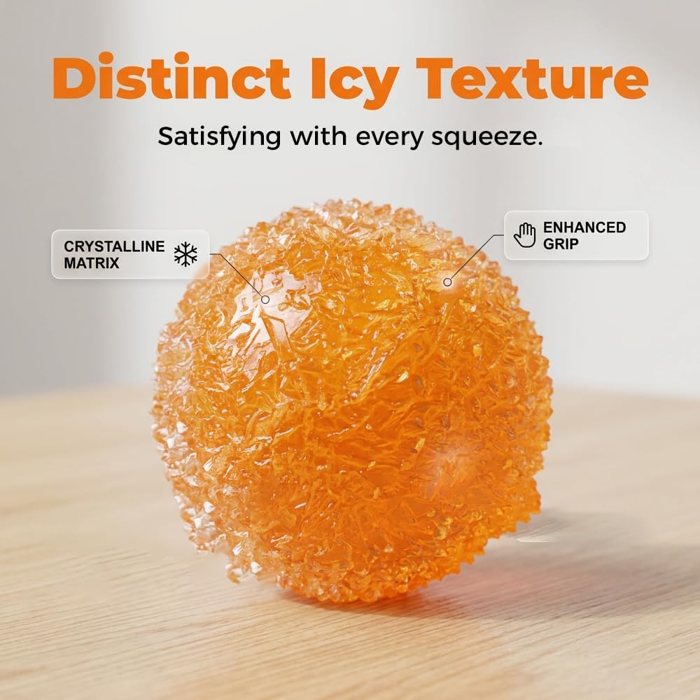 2026 New Ice Squishies Stress Ball, Crunchy Squishy Stress Ball Squeeze Stress Slushie Squishy,Non-Sticky Slow Rising Squeeze Ball, Ice Skin Fidget Sensory Toys for Relaxing (Yellow)