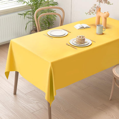 2 Packaging Yellow Plastic Tablecloth, 54 inch x108 inch Rectangular Disposable Party Table Cover, Suitable for Birthday, Graduation, Restaurant, Wedding Decoration Tablecloth