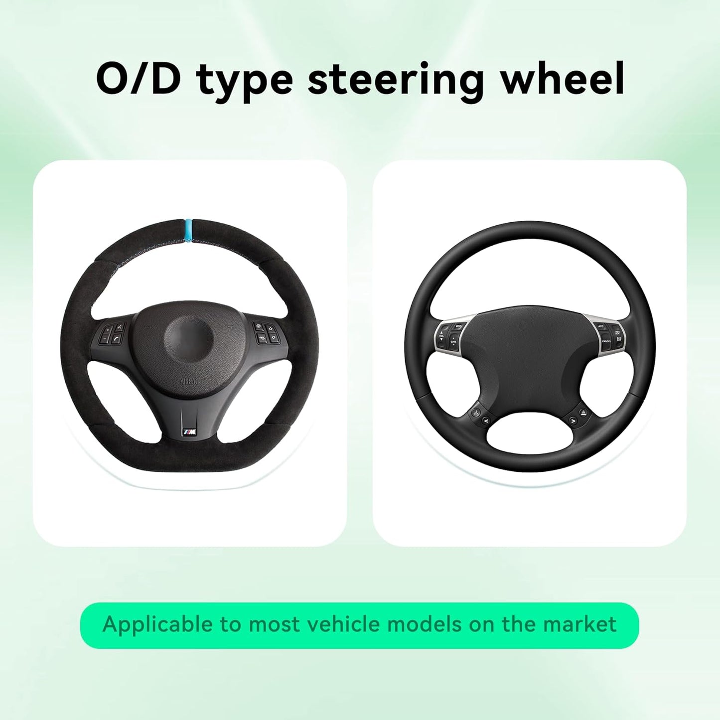 Car Steering Wheel Cover, 14.5-15inch Leather Anti-Slip Car Wheel Cover Protector, Safety Comfortable Desgin, Universal Auto Steering Wheels Accessories for Cars Truck SUV (Yellow)