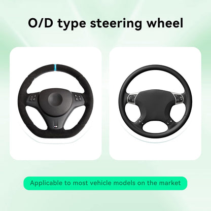 Car Steering Wheel Cover, 14.5-15inch Leather Anti-Slip Car Wheel Cover Protector, Safety Comfortable Desgin, Universal Auto Steering Wheels Accessories for Cars Truck SUV (Yellow)