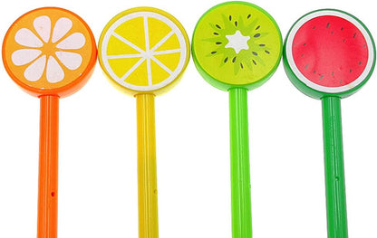 12pcs Gel Pen Black Ink Fruit Roller Marker Pen(Hard Plastic Fruit Styling)