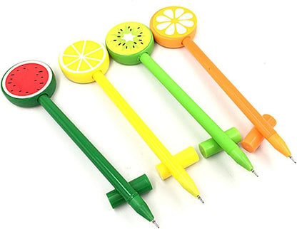 12pcs Gel Pen Black Ink Fruit Roller Marker Pen(Hard Plastic Fruit Styling)