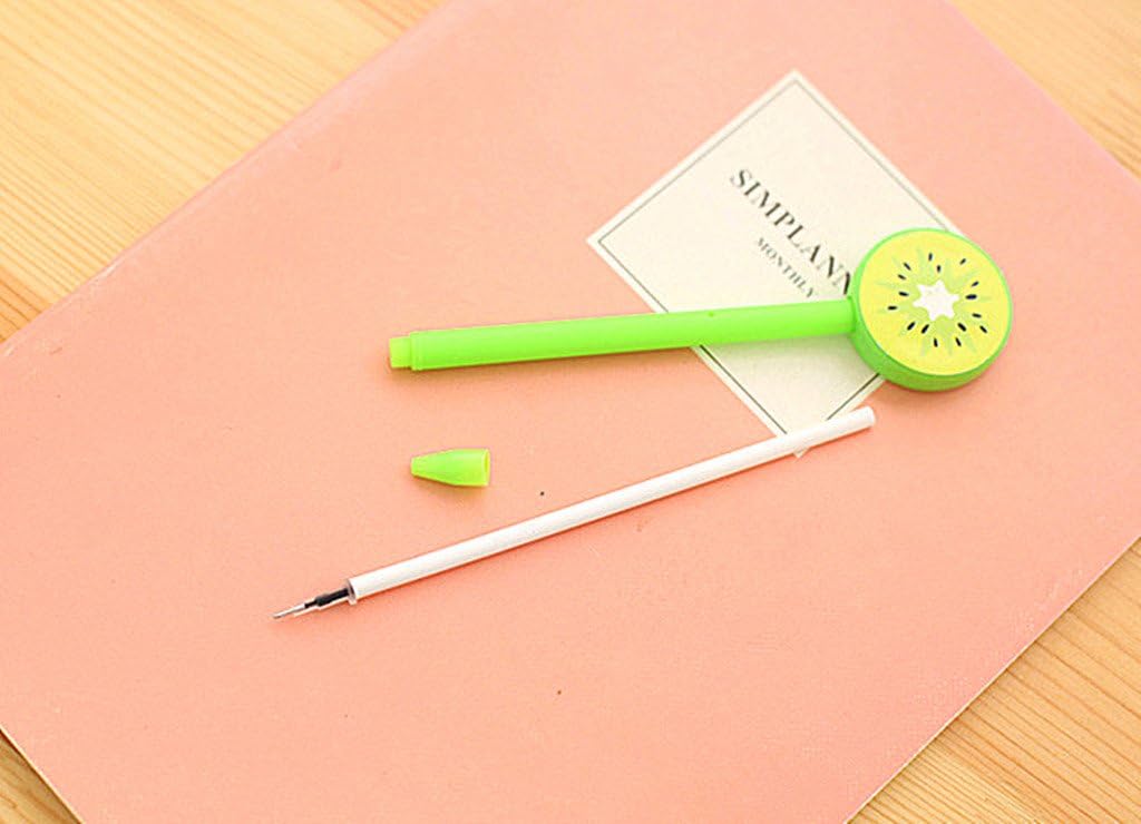 12pcs Gel Pen Black Ink Fruit Roller Marker Pen(Hard Plastic Fruit Styling)