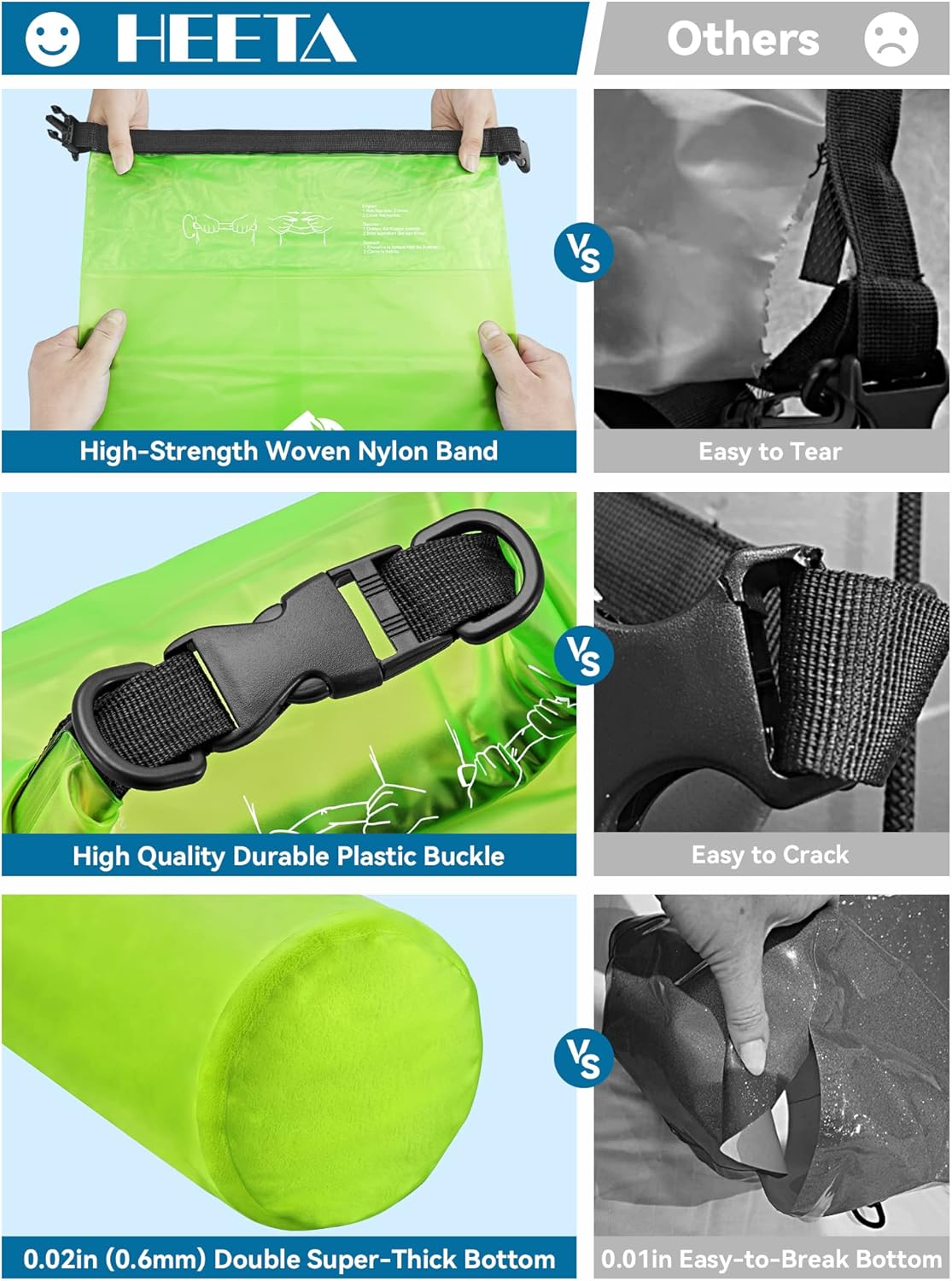 Dry Bag Waterproof Backpack with Phone Case 5L/10L/20L/30L/40L | Roll Top Lightweight Dry Storage Bag for Women Men, Travel Boating Kayaking Paddle Board Camping Beach Essentials Accessories