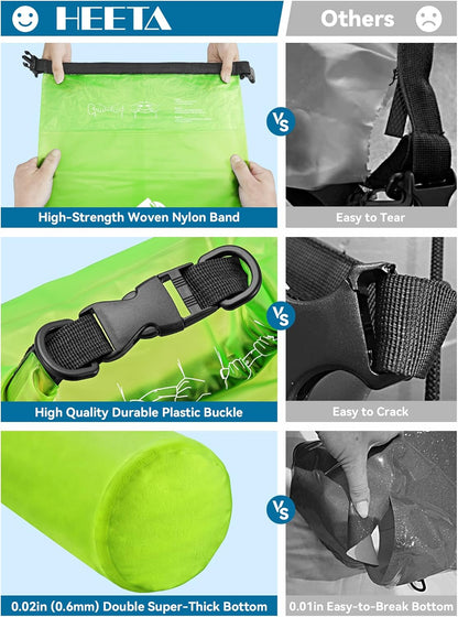 Dry Bag Waterproof Backpack with Phone Case 5L/10L/20L/30L/40L | Roll Top Lightweight Dry Storage Bag for Women Men, Travel Boating Kayaking Paddle Board Camping Beach Essentials Accessories