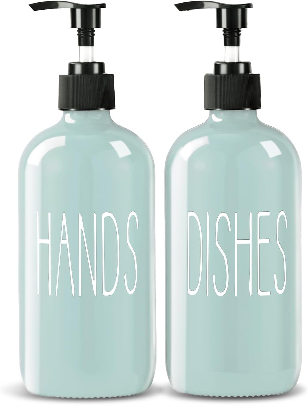 Glass Soap Dispenser Set 2 Pack,16 Oz Dish Soap Dispenser for Kitchen Sink,Lemon Kitchen Decor and Accessories,Yellow Decorations and Kitchen Utensils for Kitchen